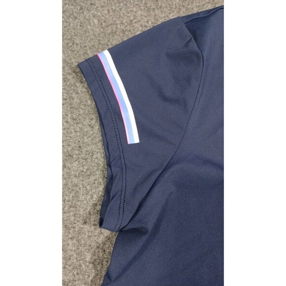 RBX Women's 1/4 Zip Front Short Polo W/ Printed Stripe At Sleeves Large NWT Blue - Picture 7 of 16